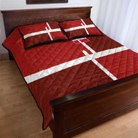 Denmark Football Quilt Bed Set Black Grunge Line and Rune Inspired Sporty Style