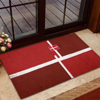 Denmark Football Rubber Doormat Black Grunge Line and Rune Inspired Sporty Style