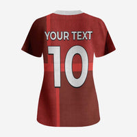Custom Denmark Football Scrub Top Black Grunge Line and Rune Inspired Sporty Style