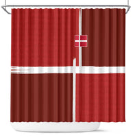 Denmark Football Shower Curtain Black Grunge Line and Rune Inspired Sporty Style