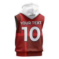 Custom Denmark Football Sleeveless Zip Hoodie Black Grunge Line and Rune Inspired Sporty Style