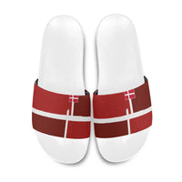 Denmark Football Slide Sandals Black Grunge Line and Rune Inspired Sporty Style