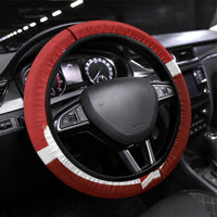 Denmark Football Steering Wheel Cover Black Grunge Line and Rune Inspired Sporty Style