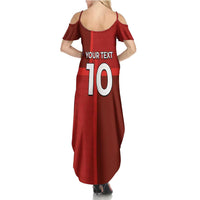 Custom Denmark Football Summer Maxi Dress Black Grunge Line and Rune Inspired Sporty Style