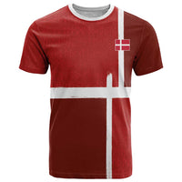 Custom Denmark Football T Shirt Black Grunge Line and Rune Inspired Sporty Style