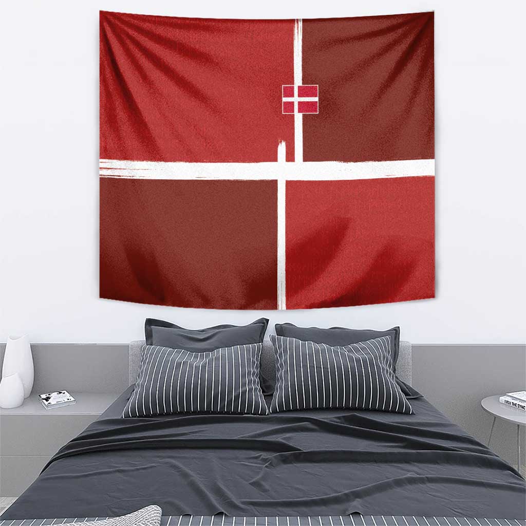 Denmark Football Tapestry Black Grunge Line and Rune Inspired Sporty Style