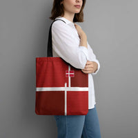Denmark Football Tote Bag Black Grunge Line and Rune Inspired Sporty Style