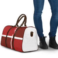 Denmark Football Travel Bag Black Grunge Line and Rune Inspired Sporty Style
