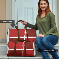 Denmark Football Travel Bag Black Grunge Line and Rune Inspired Sporty Style
