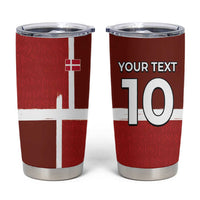 Custom Denmark Football Tumbler Cup Black Grunge Line and Rune Inspired Sporty Style