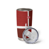 Custom Denmark Football Tumbler Cup Black Grunge Line and Rune Inspired Sporty Style
