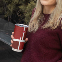 Custom Denmark Football Tumbler Cup Black Grunge Line and Rune Inspired Sporty Style