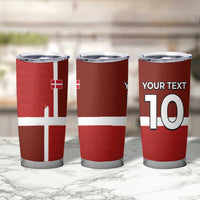 Custom Denmark Football Tumbler Cup Black Grunge Line and Rune Inspired Sporty Style