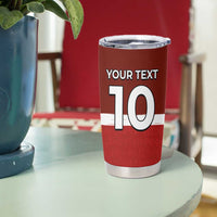 Custom Denmark Football Tumbler Cup Black Grunge Line and Rune Inspired Sporty Style