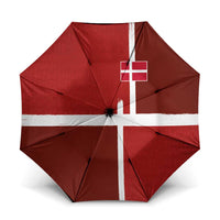 Denmark Football Umbrella Black Grunge Line and Rune Inspired Sporty Style