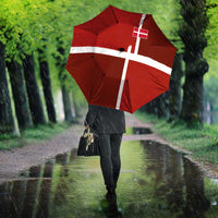 Denmark Football Umbrella Black Grunge Line and Rune Inspired Sporty Style