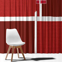 Denmark Football Window Curtain Black Grunge Line and Rune Inspired Sporty Style