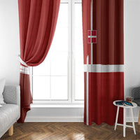 Denmark Football Window Curtain Black Grunge Line and Rune Inspired Sporty Style
