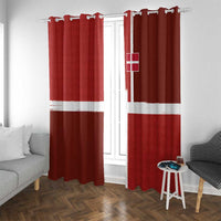 Denmark Football Window Curtain Black Grunge Line and Rune Inspired Sporty Style