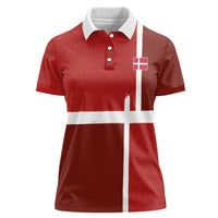 Custom Denmark Football Women Polo Shirt Black Grunge Line and Rune Inspired Sporty Style