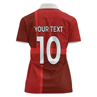 Custom Denmark Football Women Polo Shirt Black Grunge Line and Rune Inspired Sporty Style