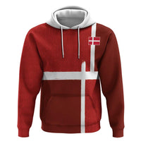 Custom Denmark Football Zip Hoodie Black Grunge Line and Rune Inspired Sporty Style