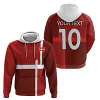 Custom Denmark Football Zip Hoodie Black Grunge Line and Rune Inspired Sporty Style