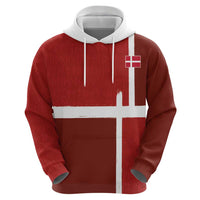 Custom Denmark Football Zip Hoodie Black Grunge Line and Rune Inspired Sporty Style
