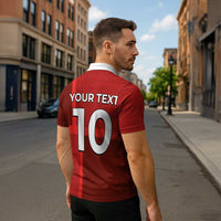 Custom Denmark Football Zipper Polo Shirt Black Grunge Line and Rune Inspired Sporty Style