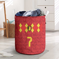 Custom Belgium Football Laundry Basket Fiery Devil Motif