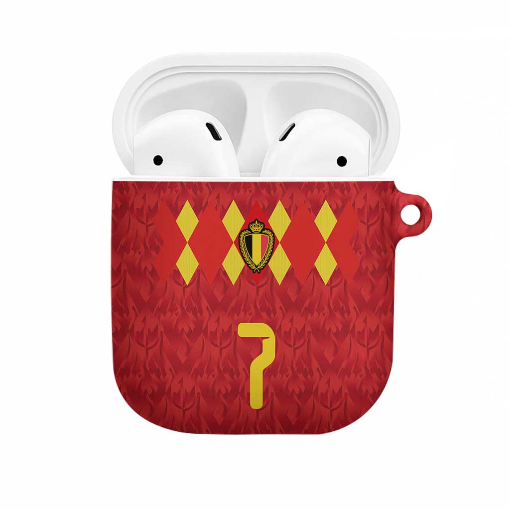 Custom Belgium Football AirPods Case Fiery Devil Motif
