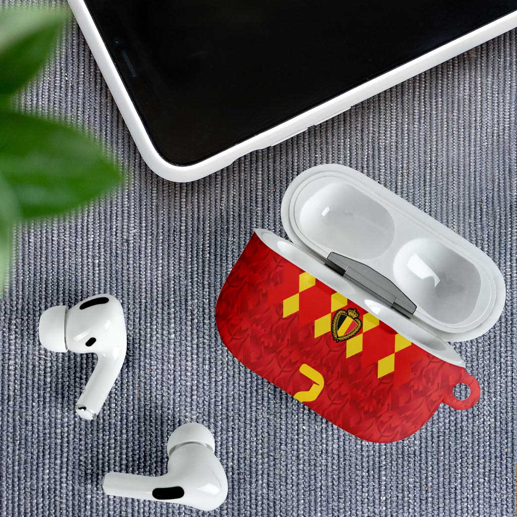 Custom Belgium Football AirPods Case Fiery Devil Motif
