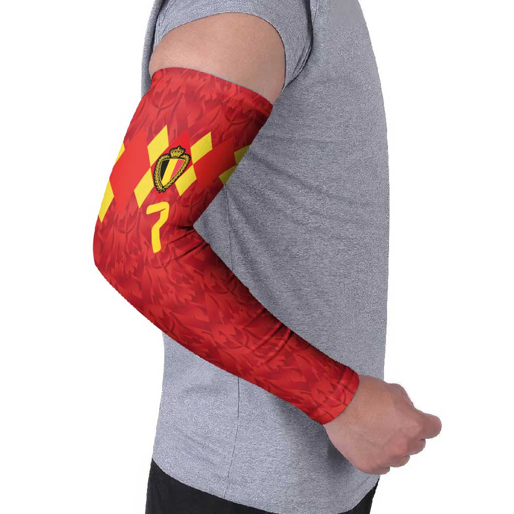 Custom Belgium Football Arm Sleeves Fiery Devil Motif