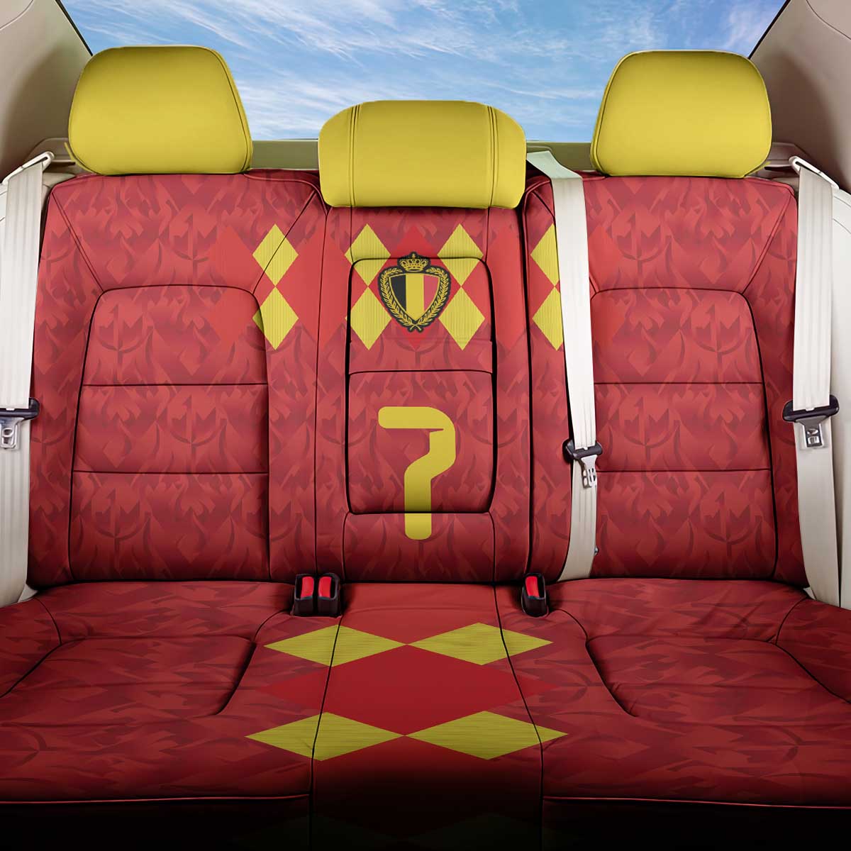 Custom Belgium Football Back Car Seat Cover Fiery Devil Motif