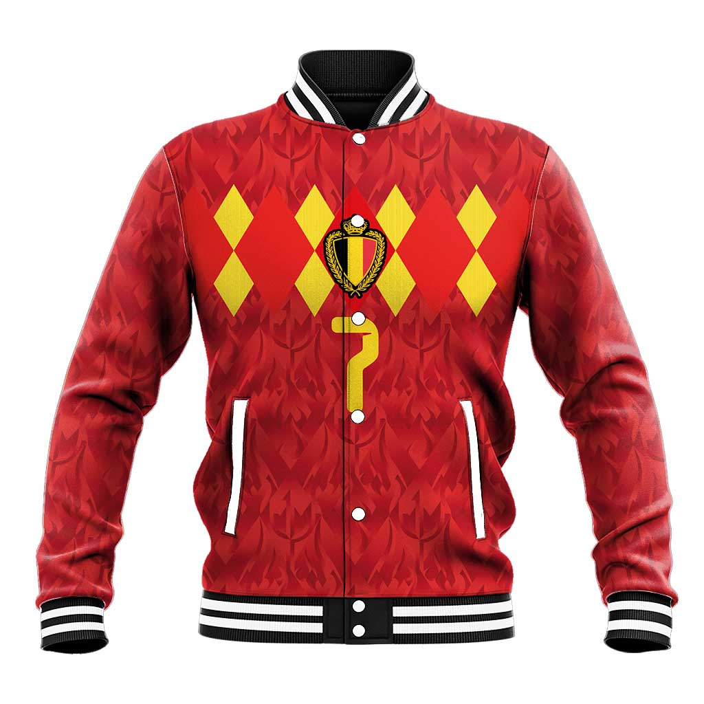 Custom Belgium Football Baseball Jacket Fiery Devil Motif