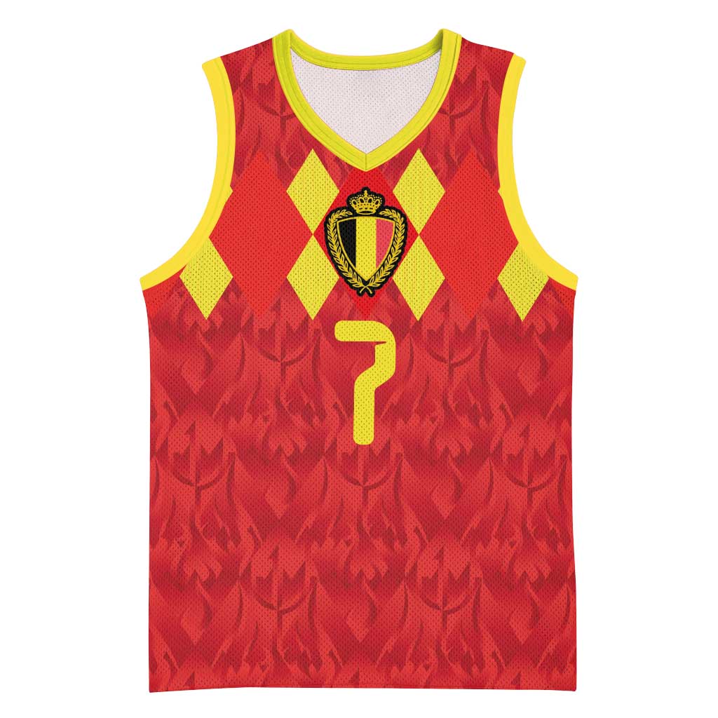 Custom Belgium Football Basketball Jersey Fiery Devil Motif