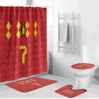 Custom Belgium Football Bathroom Set Fiery Devil Motif