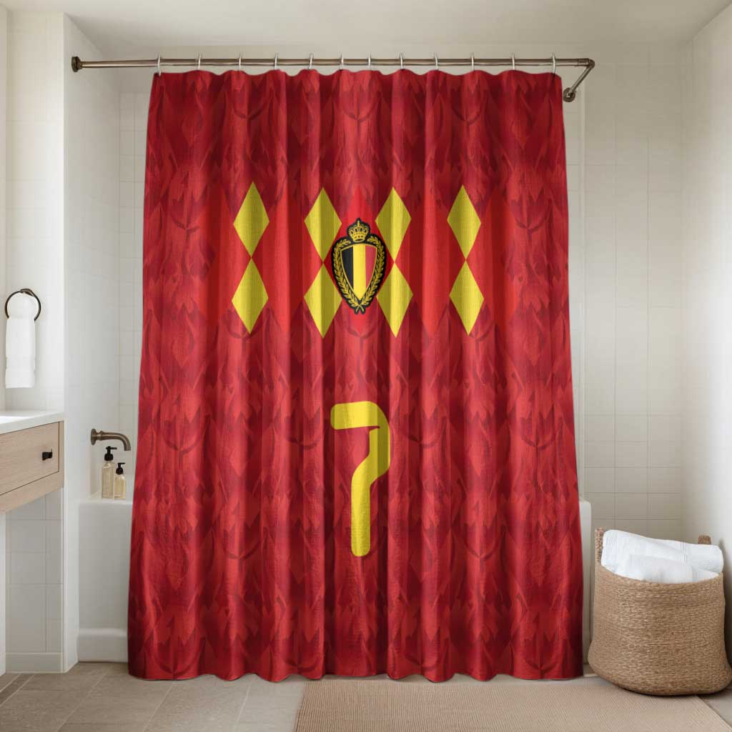 Custom Belgium Football Bathroom Set Fiery Devil Motif