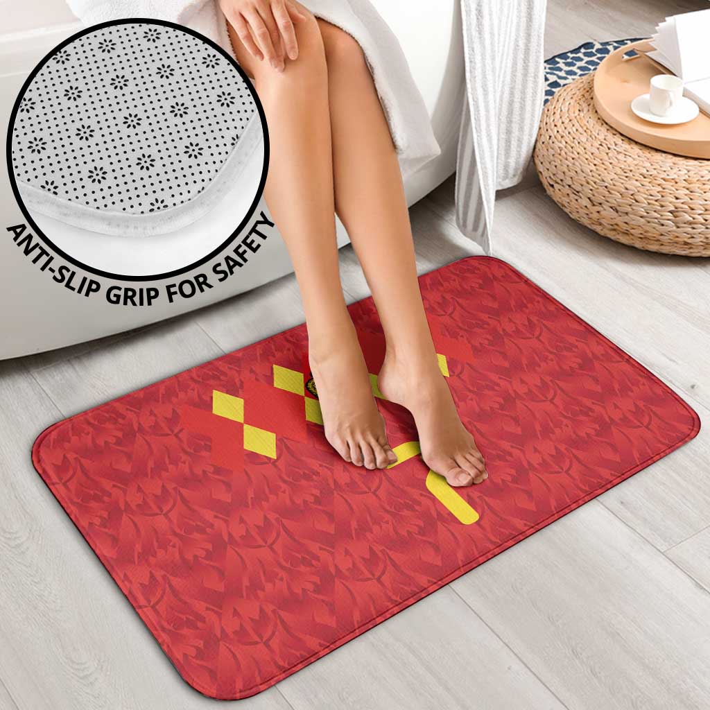 Custom Belgium Football Bathroom Set Fiery Devil Motif