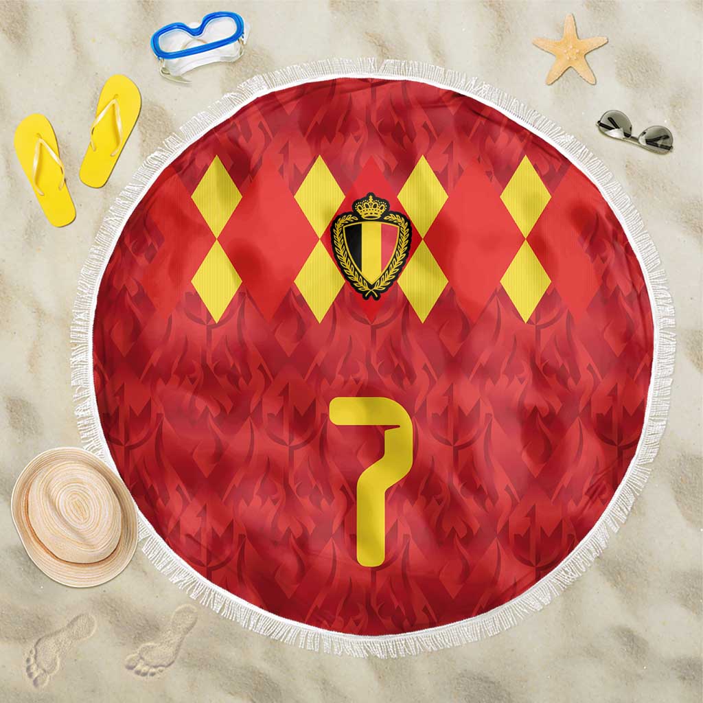 Custom Belgium Football Beach Blanket Fiery Devil Motif