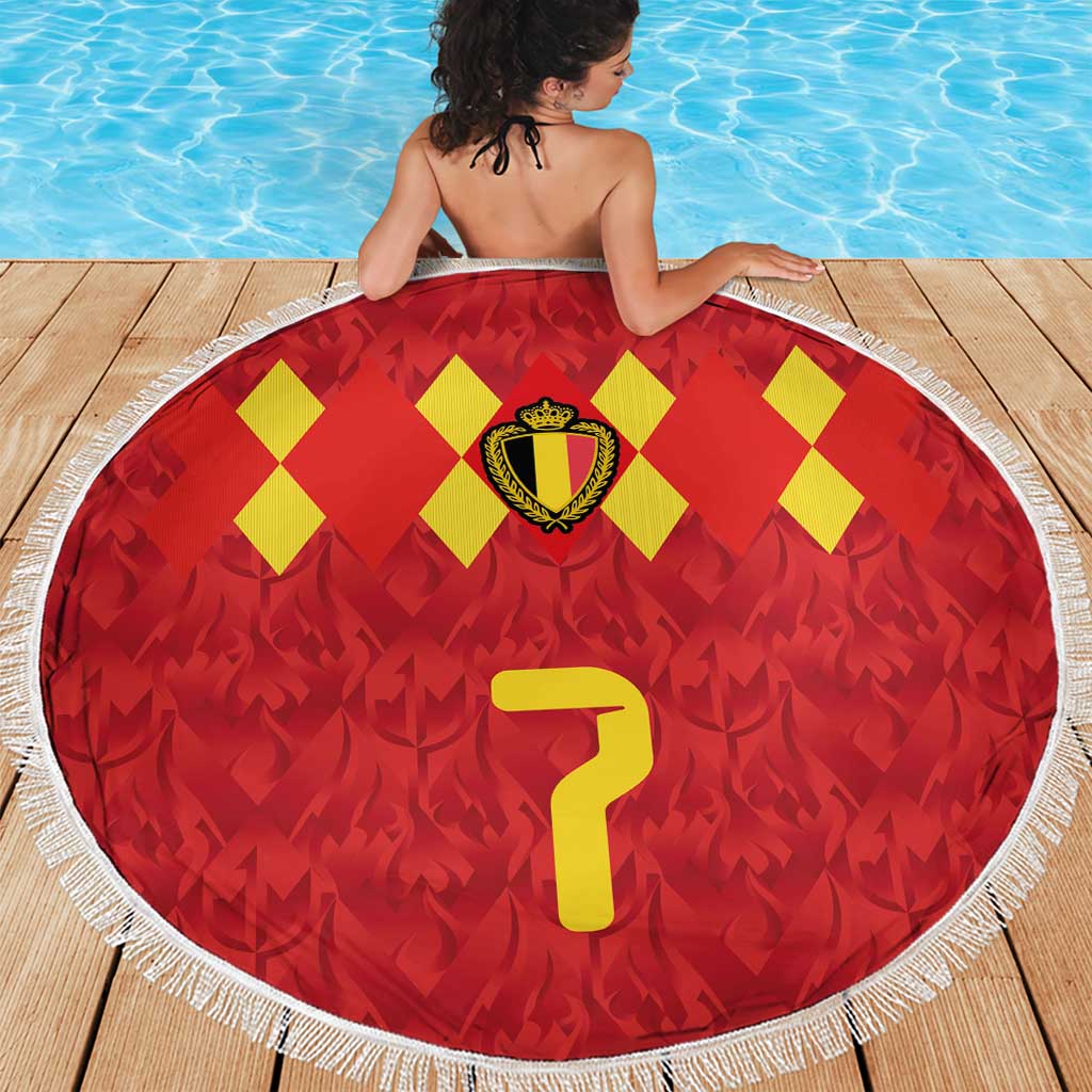 Custom Belgium Football Beach Blanket Fiery Devil Motif