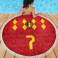 Custom Belgium Football Beach Blanket Fiery Devil Motif