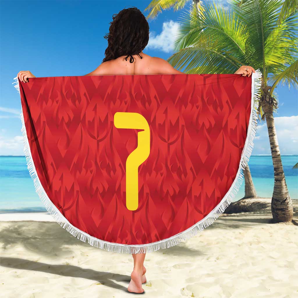 Custom Belgium Football Beach Blanket Fiery Devil Motif