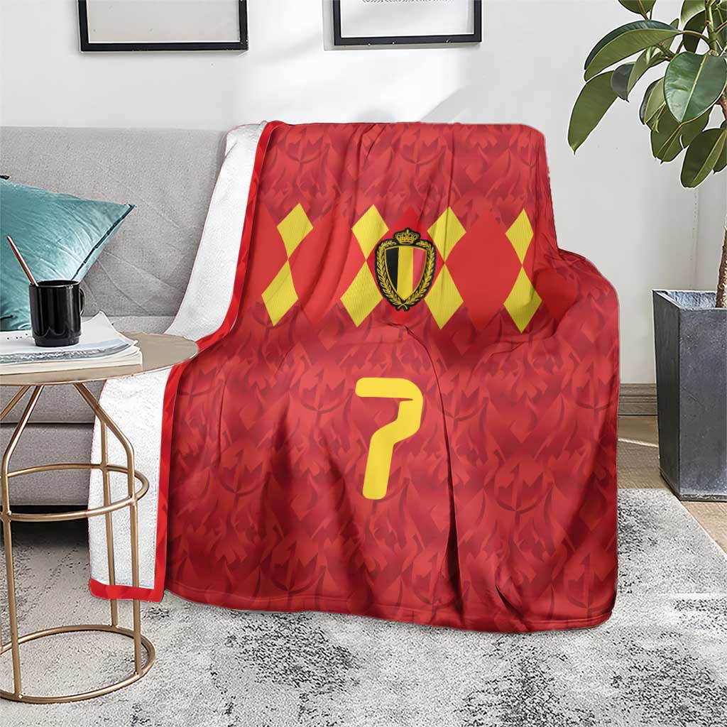 Custom Belgium Football Blanket Fiery Devil Motif