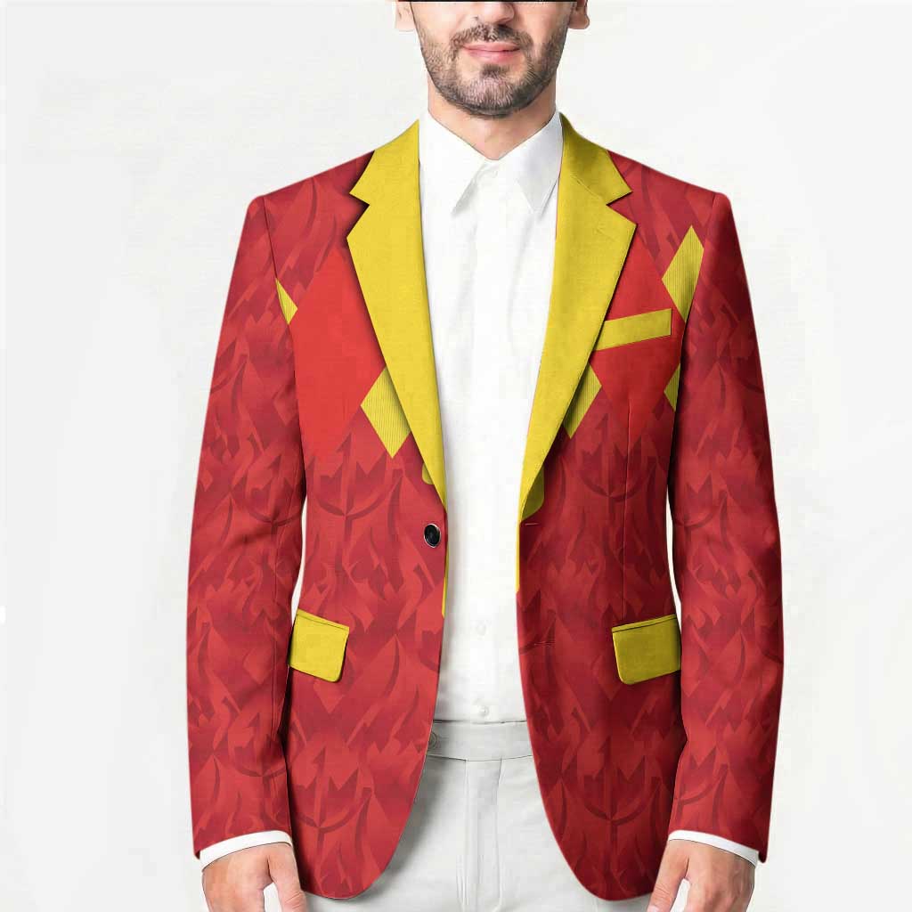 Custom Belgium Football Blazer Fiery Devil Motif