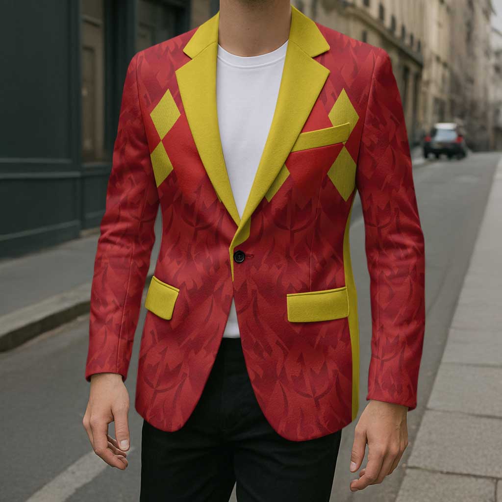 Custom Belgium Football Blazer Fiery Devil Motif