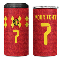 Custom Belgium Football 4 in 1 Can Cooler Tumbler Fiery Devil Motif