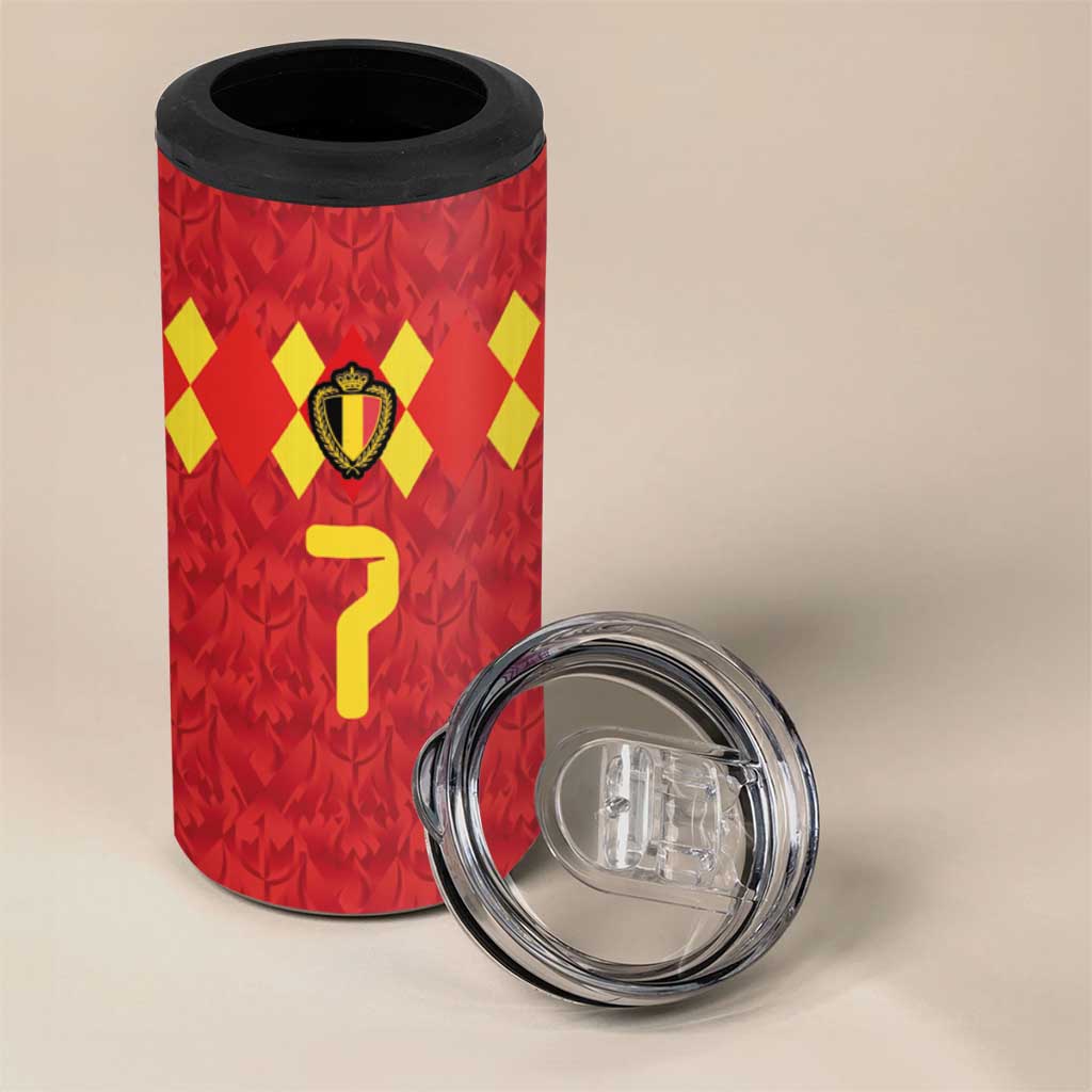 Custom Belgium Football 4 in 1 Can Cooler Tumbler Fiery Devil Motif