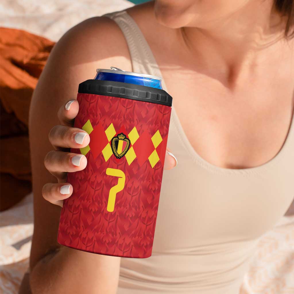 Custom Belgium Football 4 in 1 Can Cooler Tumbler Fiery Devil Motif