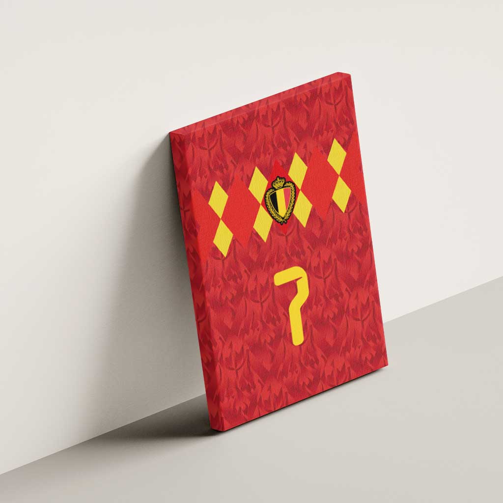 Custom Belgium Football Canvas Wall Art Fiery Devil Motif